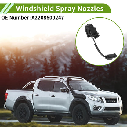 2X Windshield Washer Nozzle for Mercedes-Benz E350 E550 (2006–2017) No.A2208600247 Black