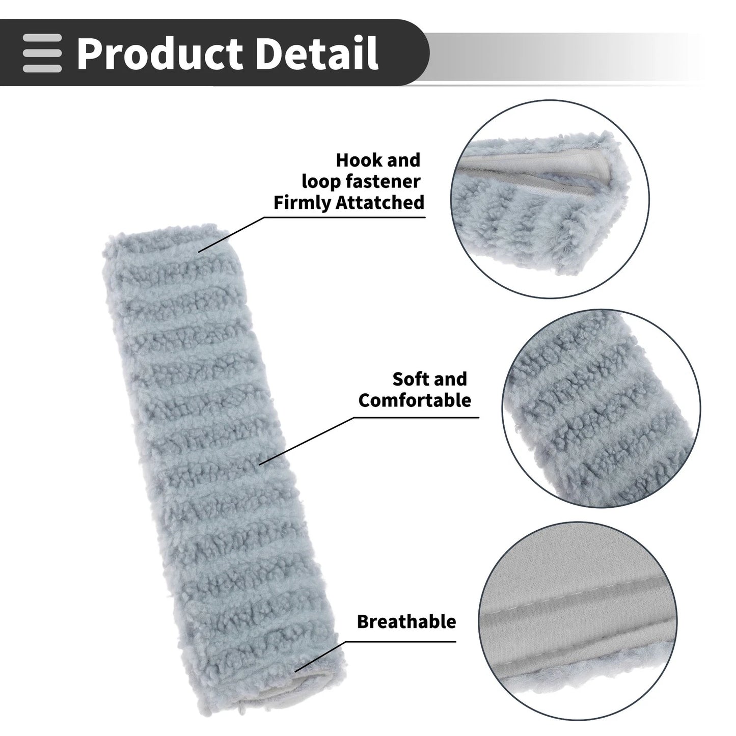 Set of 2 Blue Seat Belt Cover Pads for Universal Fit (26cm)