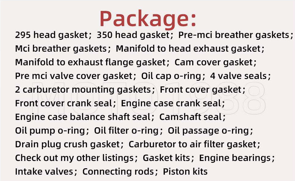Engine Breather Gasket and Seal Kit for EZGO Golf Cart (295cc/350cc)