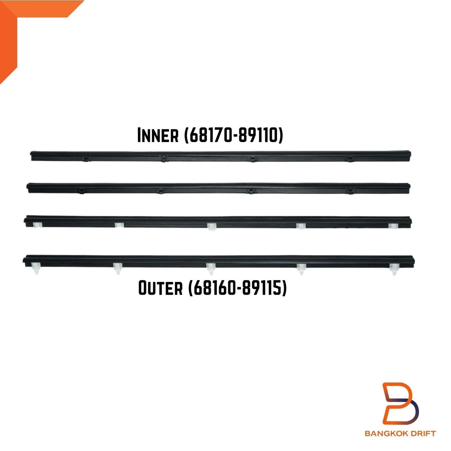 Outer Inner Weatherstrip Door Seal for Toyota Hilux 4Runner (1984-1988)