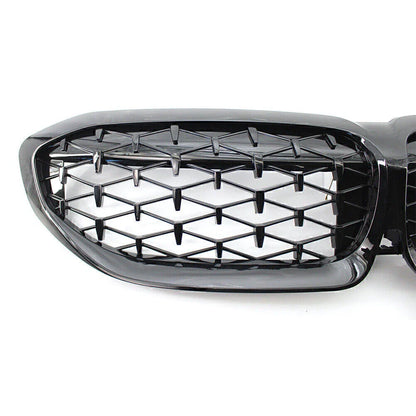 Front Bumper Upper Mesh Grille for BMW 3 Series G20 (2019-2022) Glossy Black