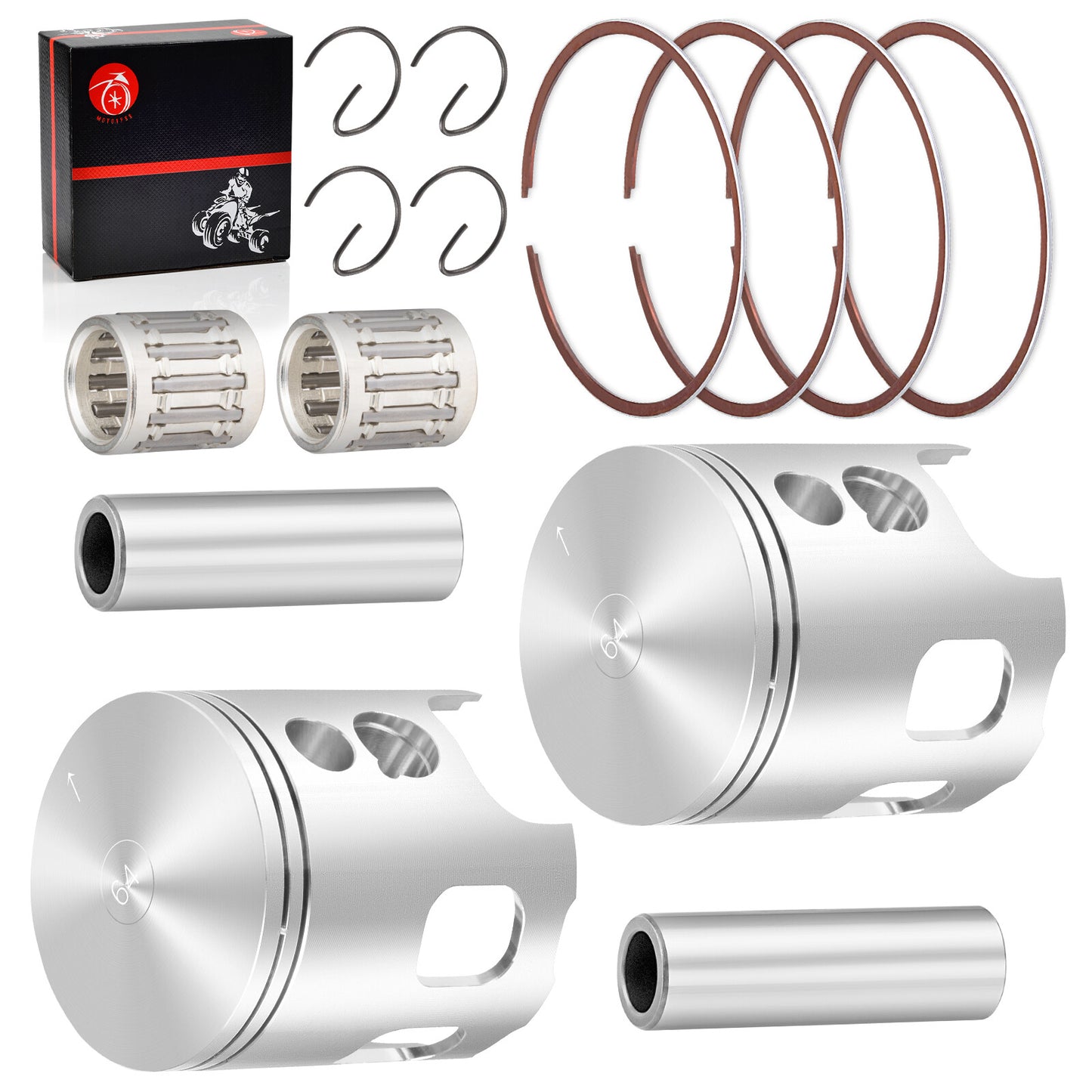 Set of 2 Forged Pistons & Ring Bearing Kit for Banshee 350 (1987–2006)