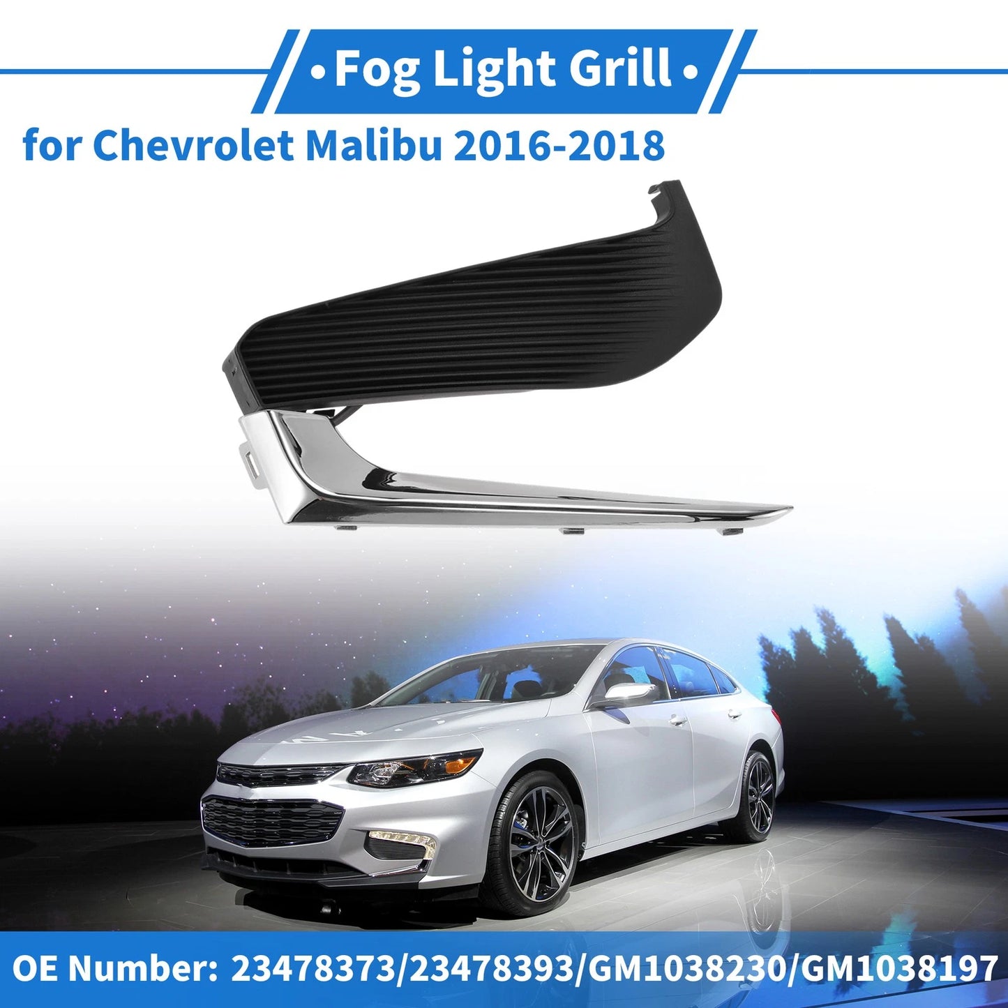 Front Right Fog Light Grill GM1039230 for Chevrolet Malibu (2016–2018)