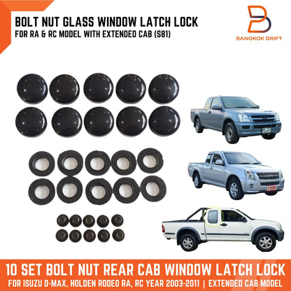 10 x Bolt Nut Extended Cab Glass Window Latch Lock for Holden Rodeo (03-08)