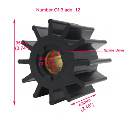 12 Blade Neoprene Impeller Kit for Volvo Penta (21930184, 21730344)