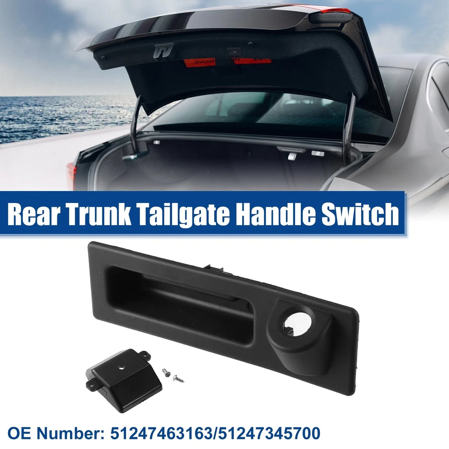 Rear Trunk Tailgate Lock Release Handle Button Switch for BMW X3 (2015-2017)