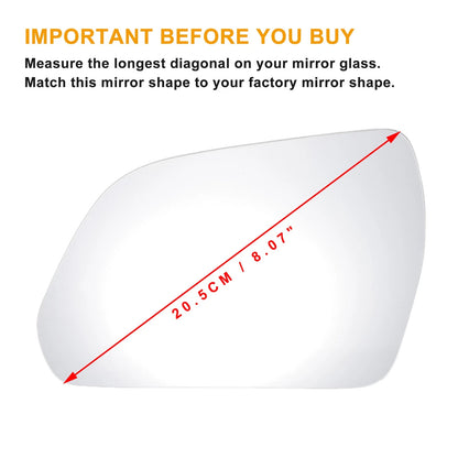Left Side White Mirror Glass for Hyundai IX25 Creta (2014–2017)