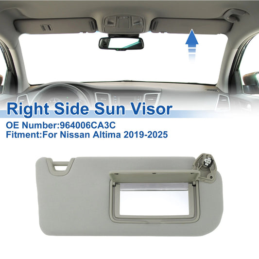 Right Side Sun Visor for Nissan Altima (2019–2025) Replaces 964006CA3C Grey