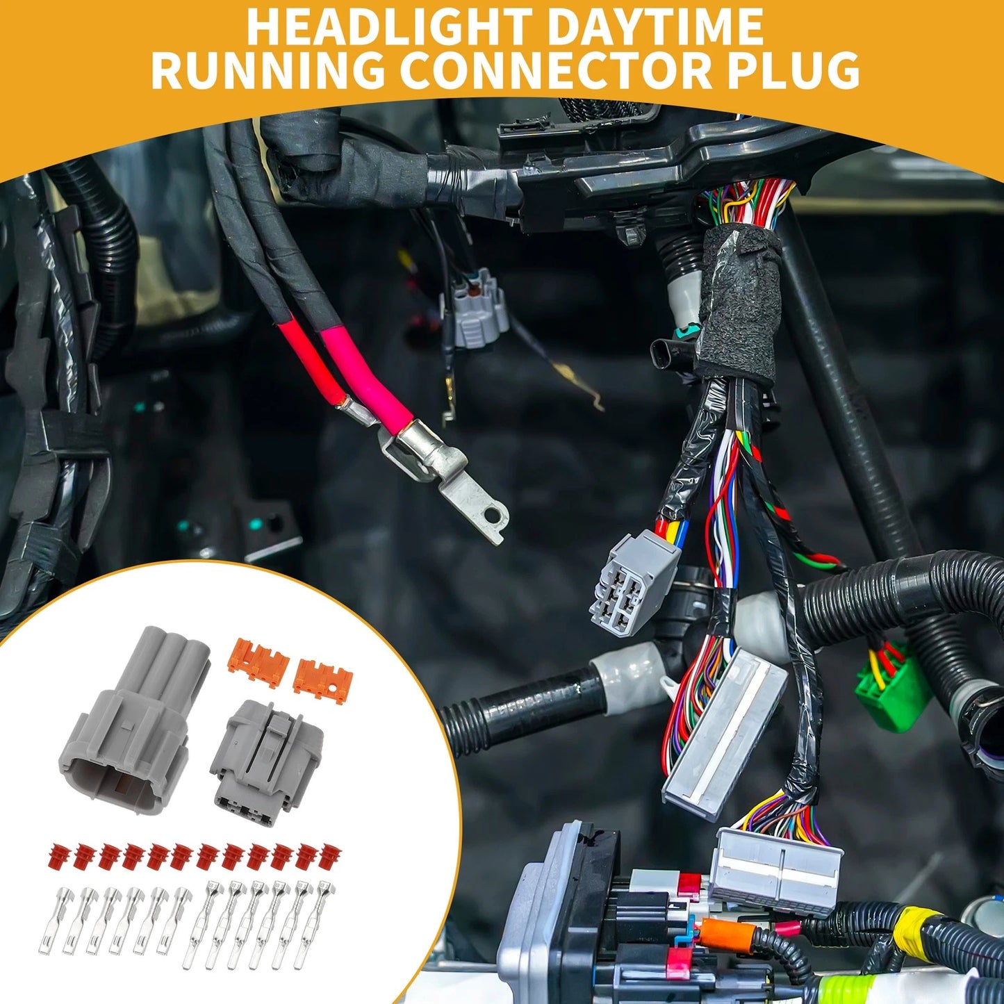 6 Pin Headlight Daytime Running Connector Plug for Nissan