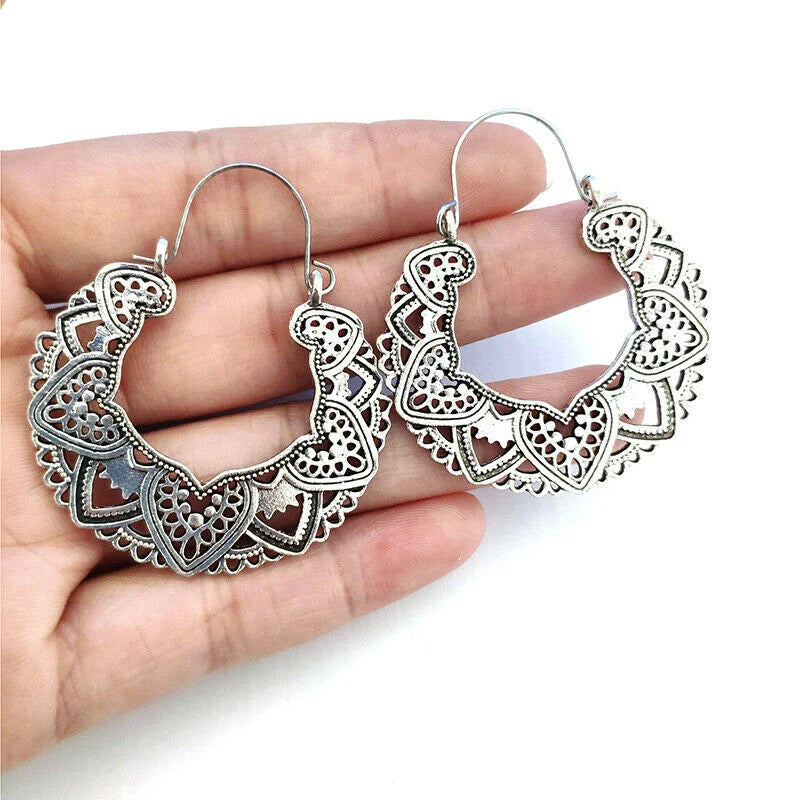Boho Vintage Style Tibetan Dangle Drop Hook Earrings