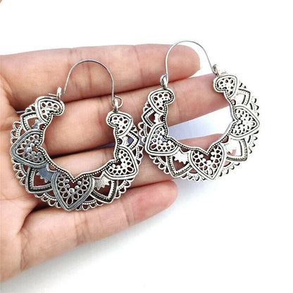 Boho Vintage Style Tibetan Dangle Drop Hook Earrings