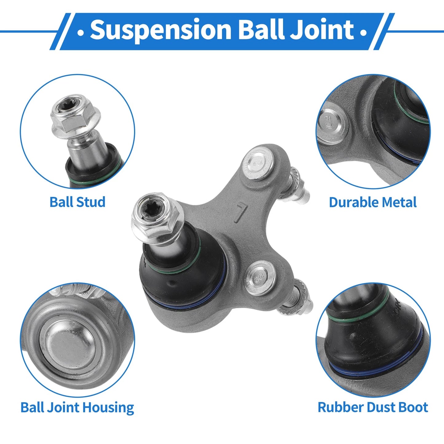 2X Front Lower Ball Joints for VW Caddy (2004–2015) No.K500016/K500030/5Q0407365A