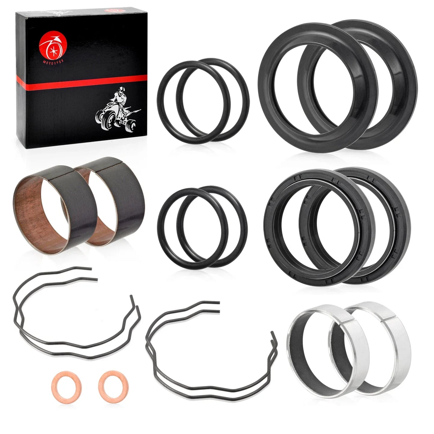 Fork Bushing Dust Oil Seals Kawasaki KLR650 Traveler/Adventure ABS (2008–2023)