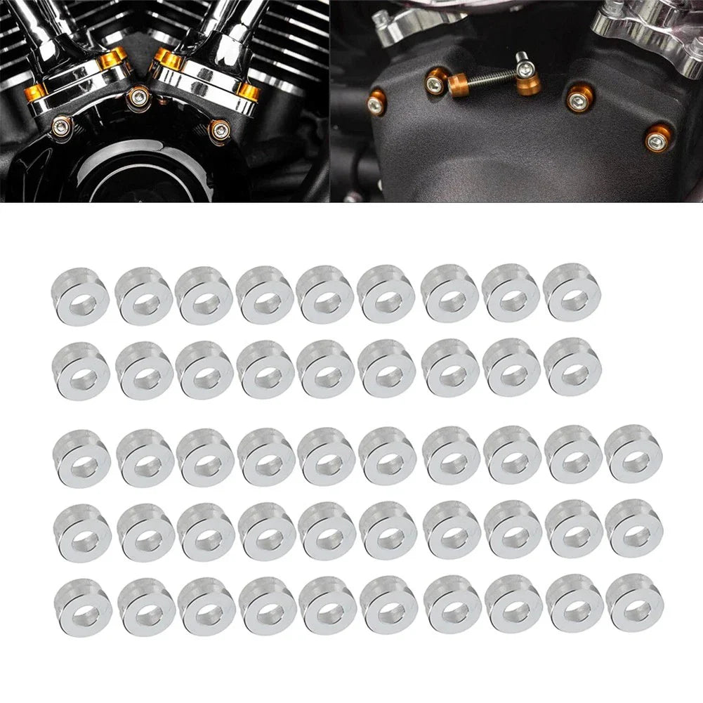 48X Chrome Engine Bolt Topper Caps for Harley Twin Cam Touring Road Glide
