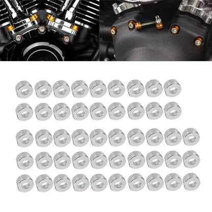 48X Chrome Engine Bolt Topper Caps for Harley Twin Cam Touring Road Glide