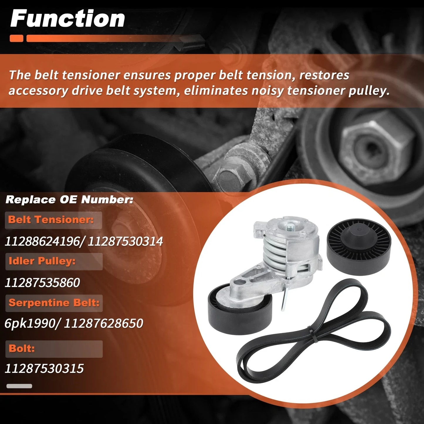 Kit Serpentine Belt Drive Tensioner Idler Pulley for BMW X3 X5 Z4 128i 325i