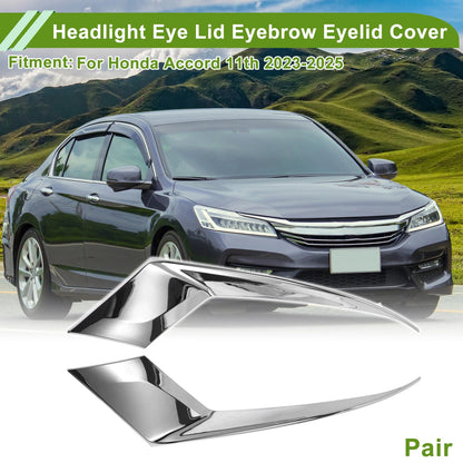 Headlight Eyebrow Eyelid Cover for Honda Accord (2023–2025) Silver Tone