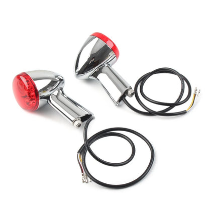 LED Rear Turn Signals for Harley XL883 XL1200 Sportster (1992–2022) Chrome Red