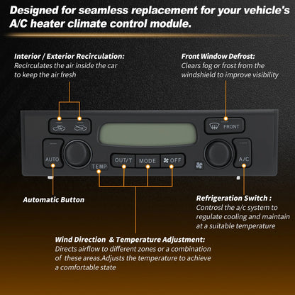 A/C Heater Climate Control Module Panel 55900-35360 for Toyota 4Runner (1999–2002)