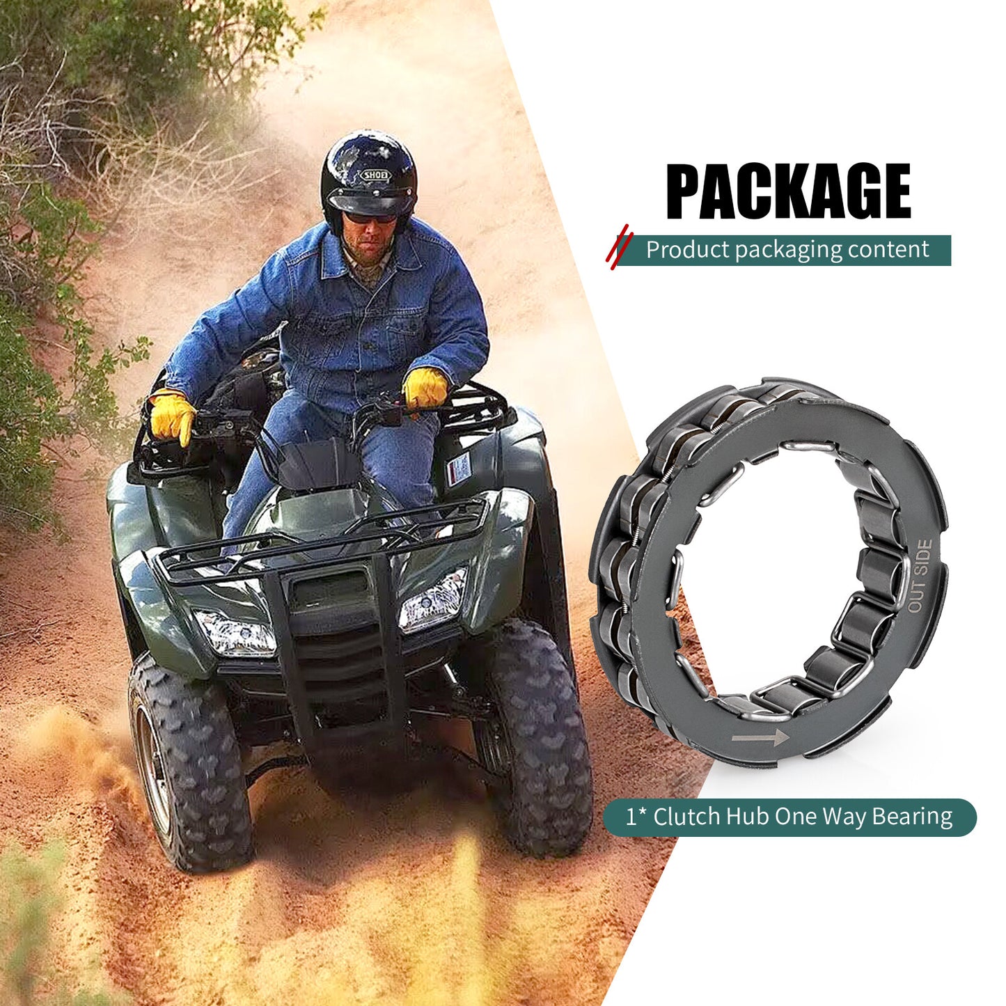 Clutch Hub One Way Bearing for Honda Rancher 400 TRX400FA (2004–2007)