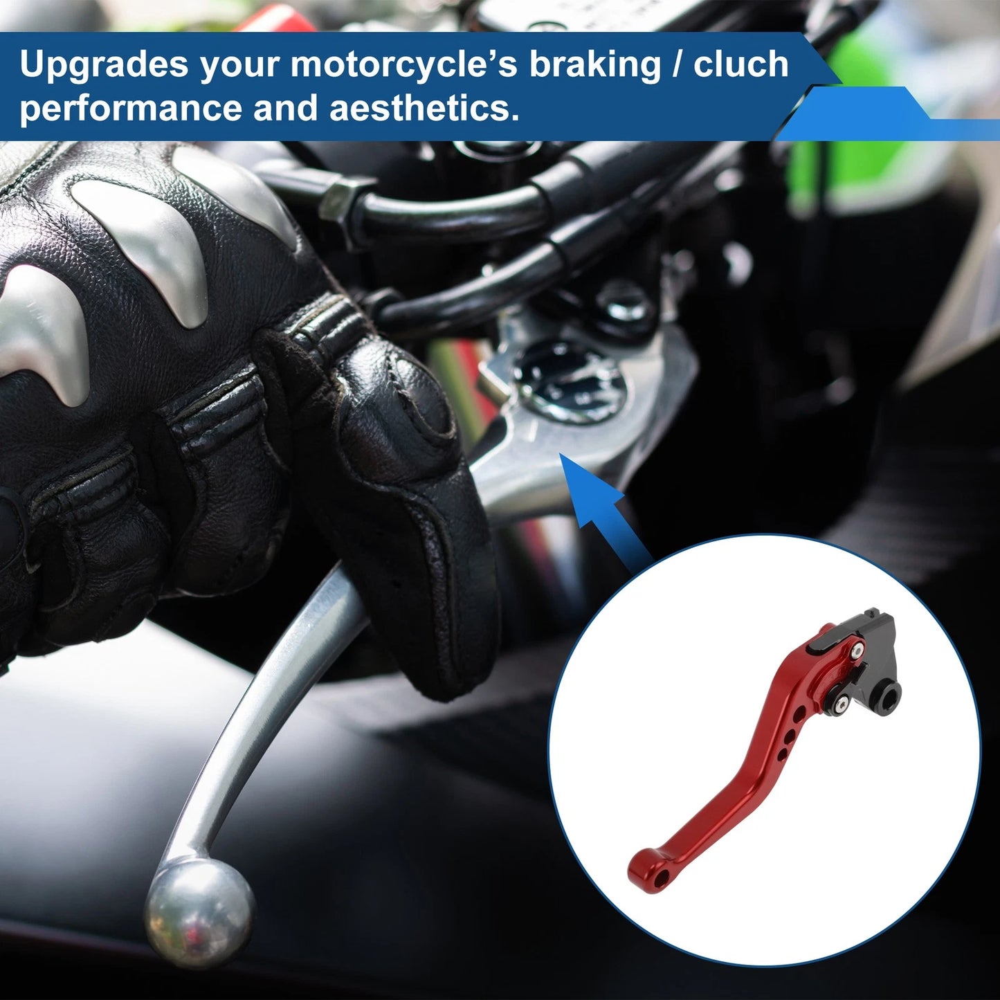 Adjustable Short Brake Clutch Lever for Kawasaki ZX6R/ZX636R/ZX6RR (2000–2004) Red