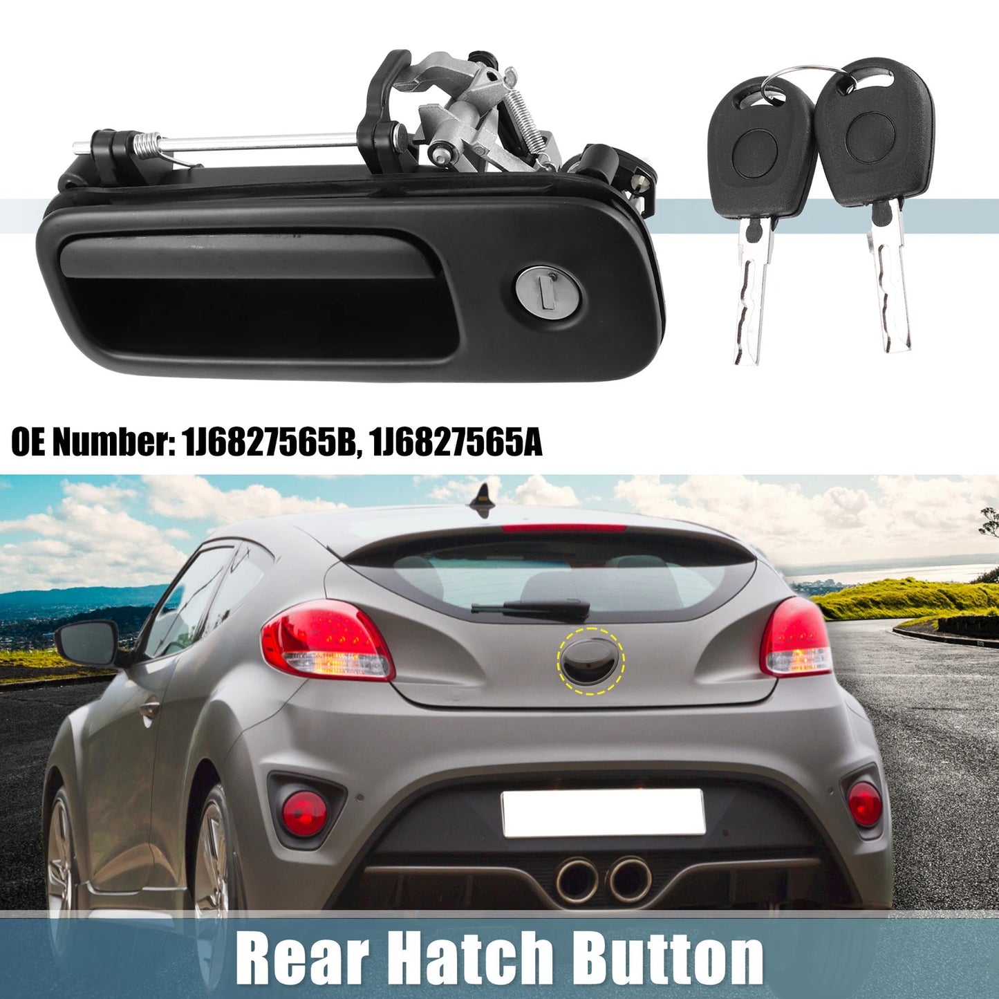 Set of 2 Tailgate Release Handles 1J6827565B 1J6827565A for VW Seat