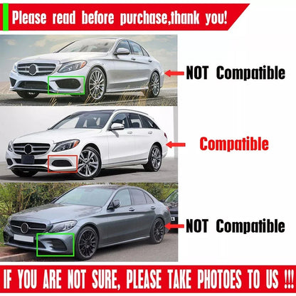 2 x Front Fog Light Vent Grille Cover for Mercedes-Benz W205 C300 (2015–2018)