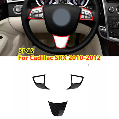 Carbon Fiber Steering Wheel Button Frame Trim for Cadillac SRX(2010–2012)