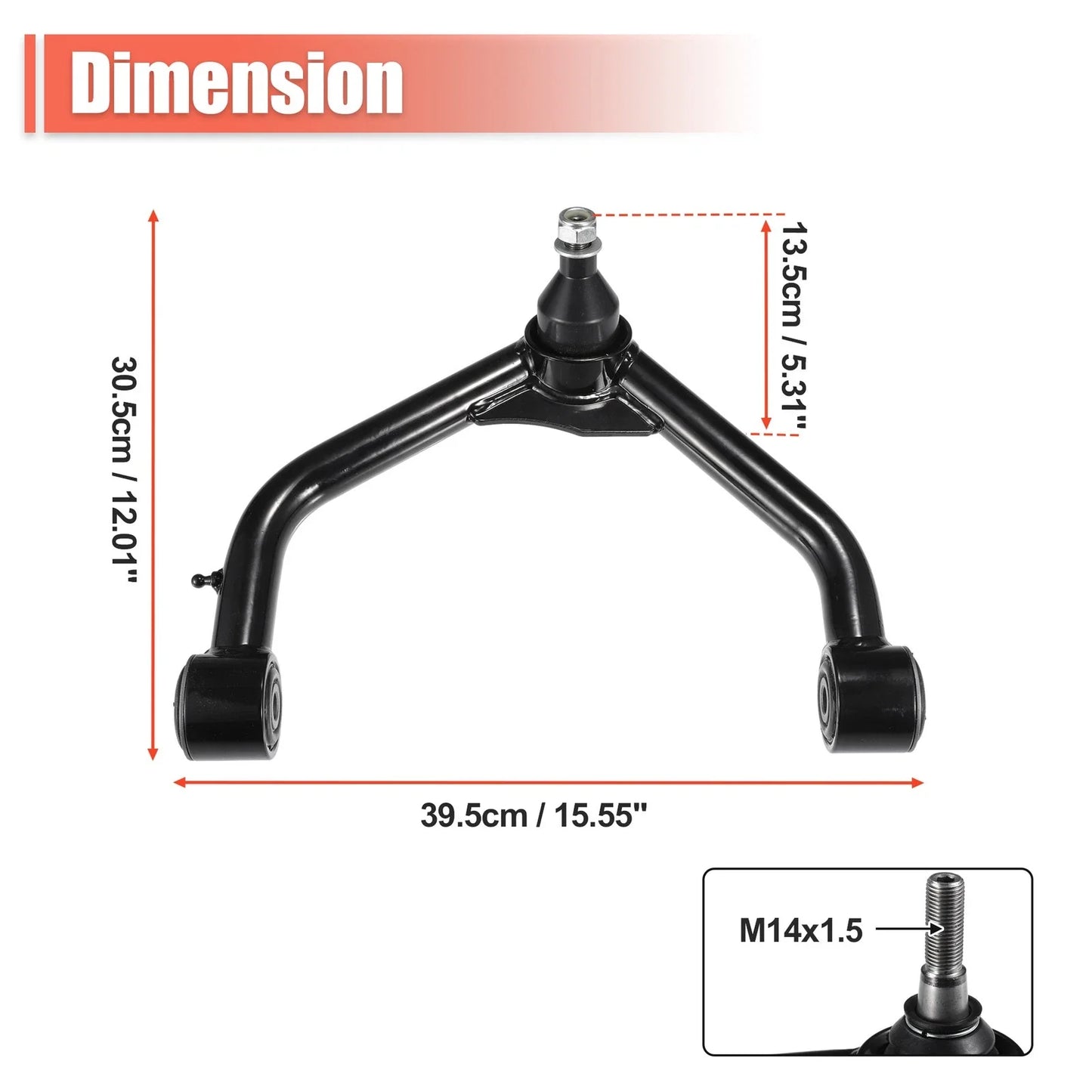 2 x 4" Front Upper Control Arms for Dodge Ram 1500 (2006-2023) Black