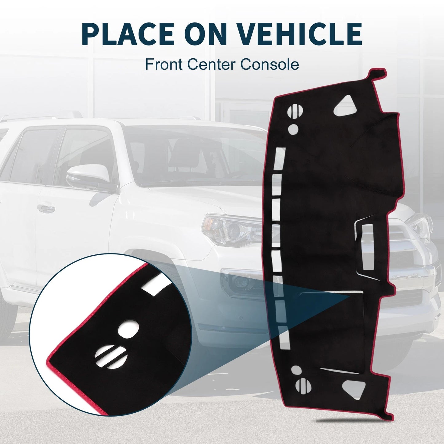 Dashboard Cover Mat for Suzuki Solio MA15S (2011–2015) Black Red Set of 1