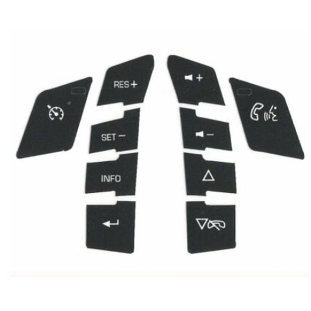 Button Repair Decals Car Sticker 1 Set ABS Black