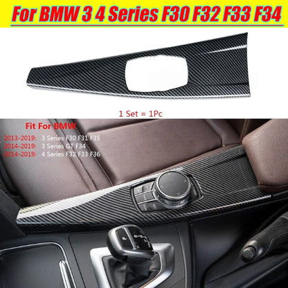 Carbon Fiber Car Multimedia Panel Cover Trim for BMW 3 4 Series