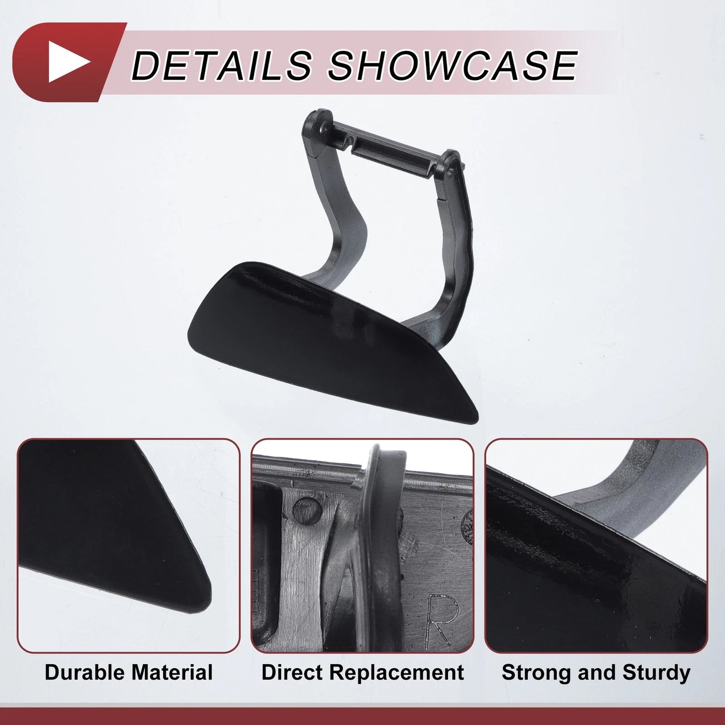 Front Right Washer Nozzle Cover Cap for Audi A8 (2009–2014) 1Pcs Black