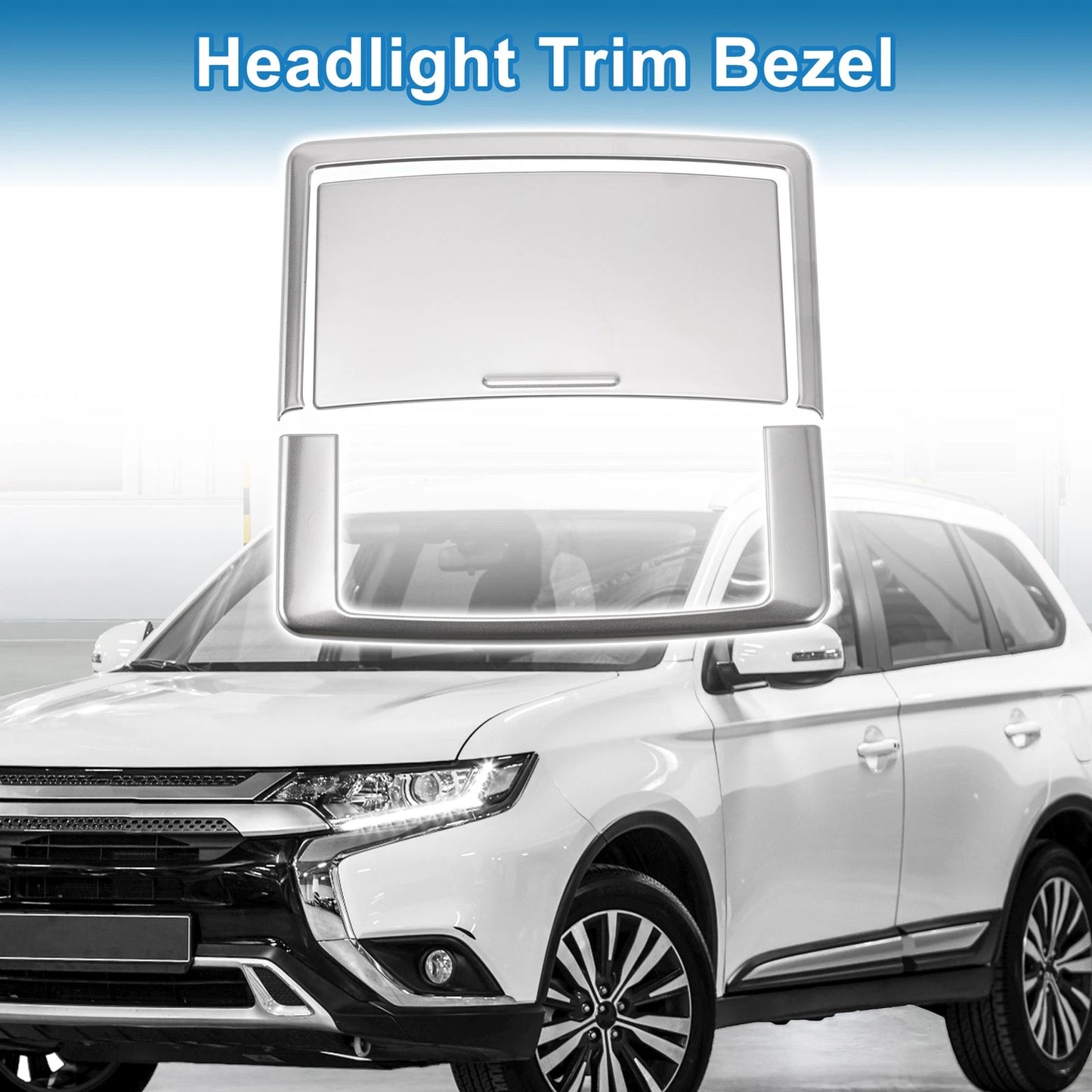 Set of 2 Headlight Trim Bezels for Mitsubishi Outlander (2022–2024) ABS
