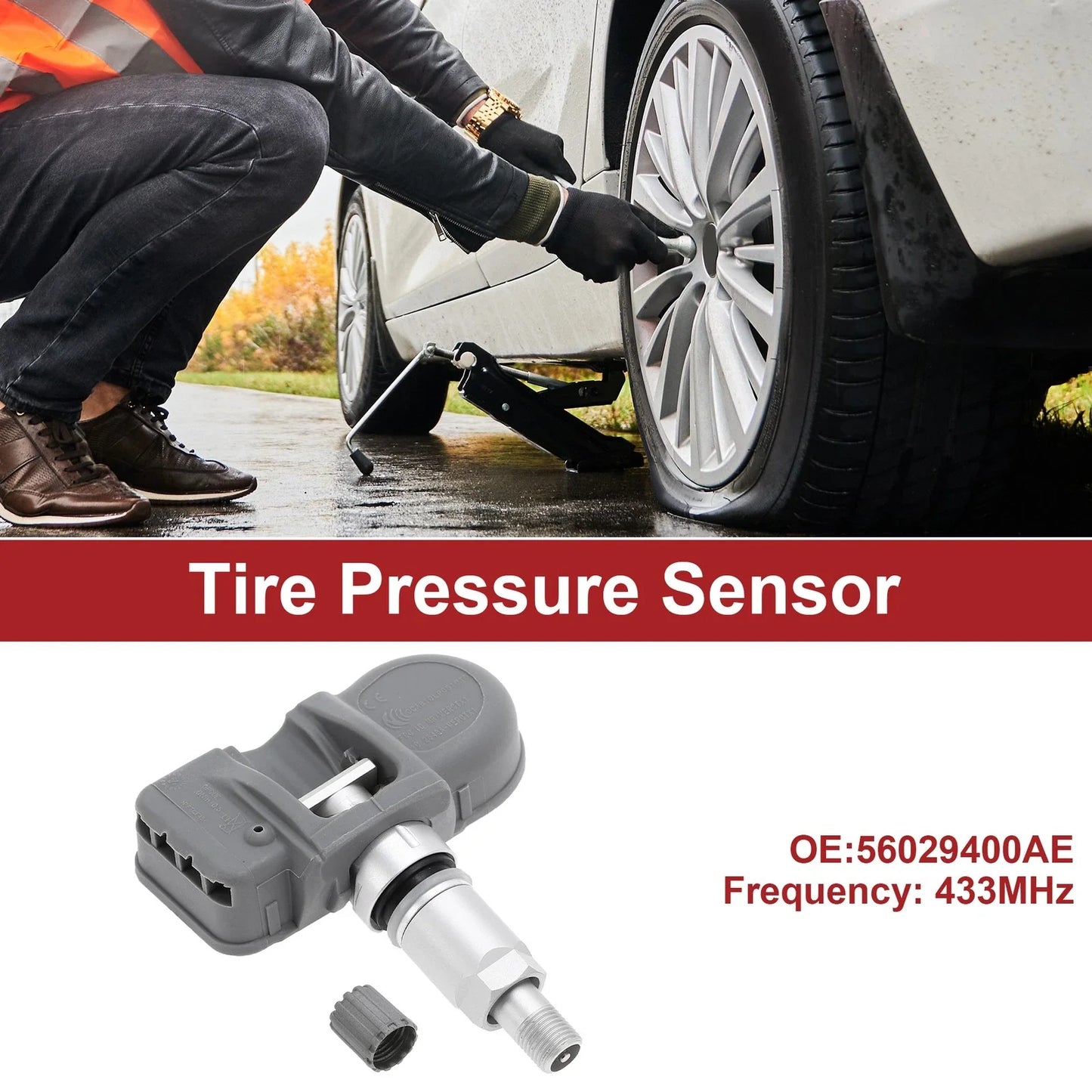 Tire Pressure Sensor 433MHz for Dodge Challenger (2008-2021) 1 x Sensor