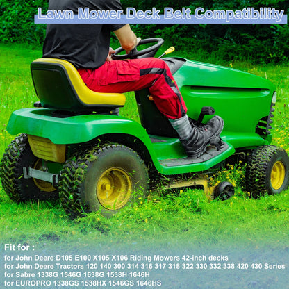 Lawn Mower Deck Belt for John Deere D105 E100 X105 X106 (2010–2021)