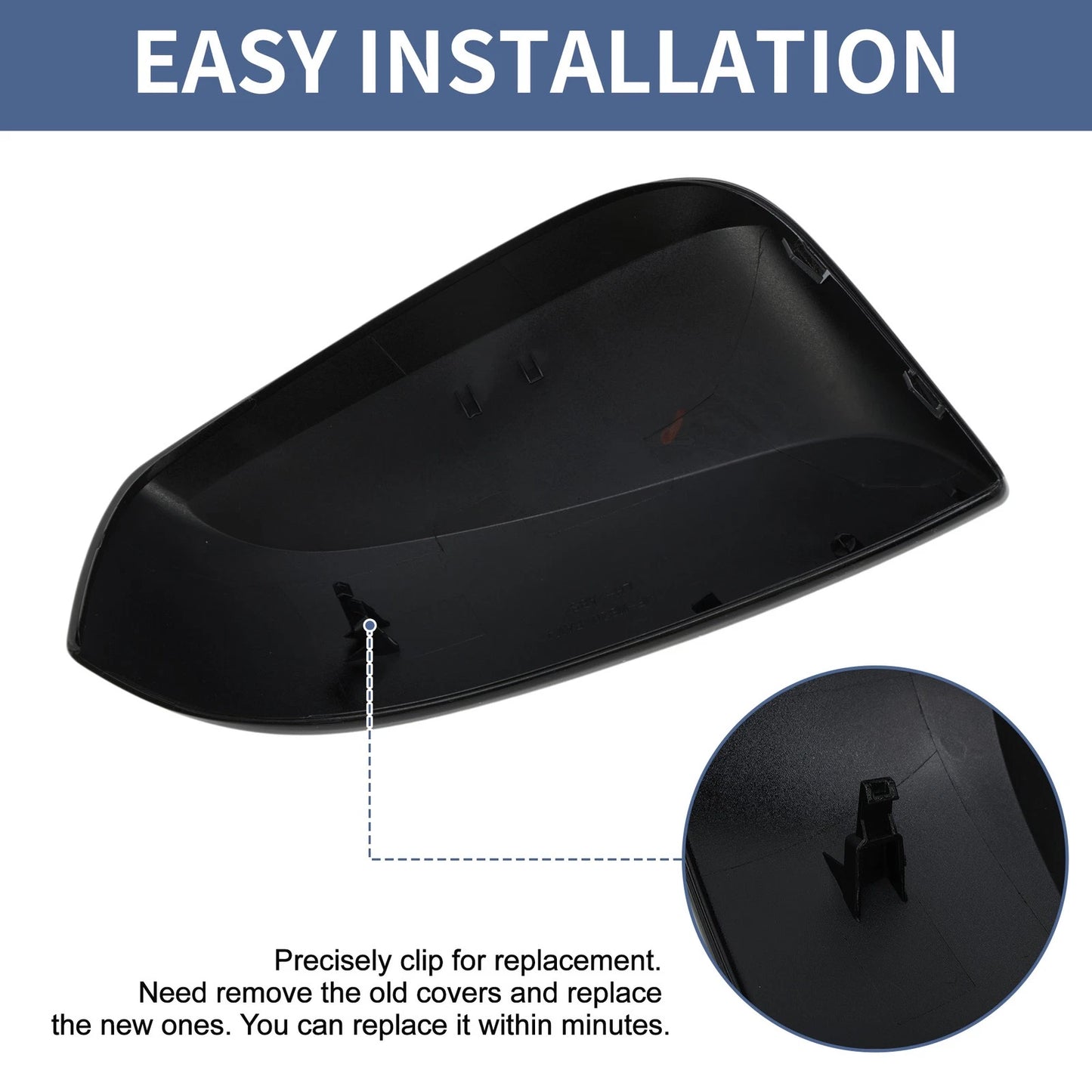 Left Side Mirror Cover Cap for Toyota RAV4 (2019–2023) Gloss Black