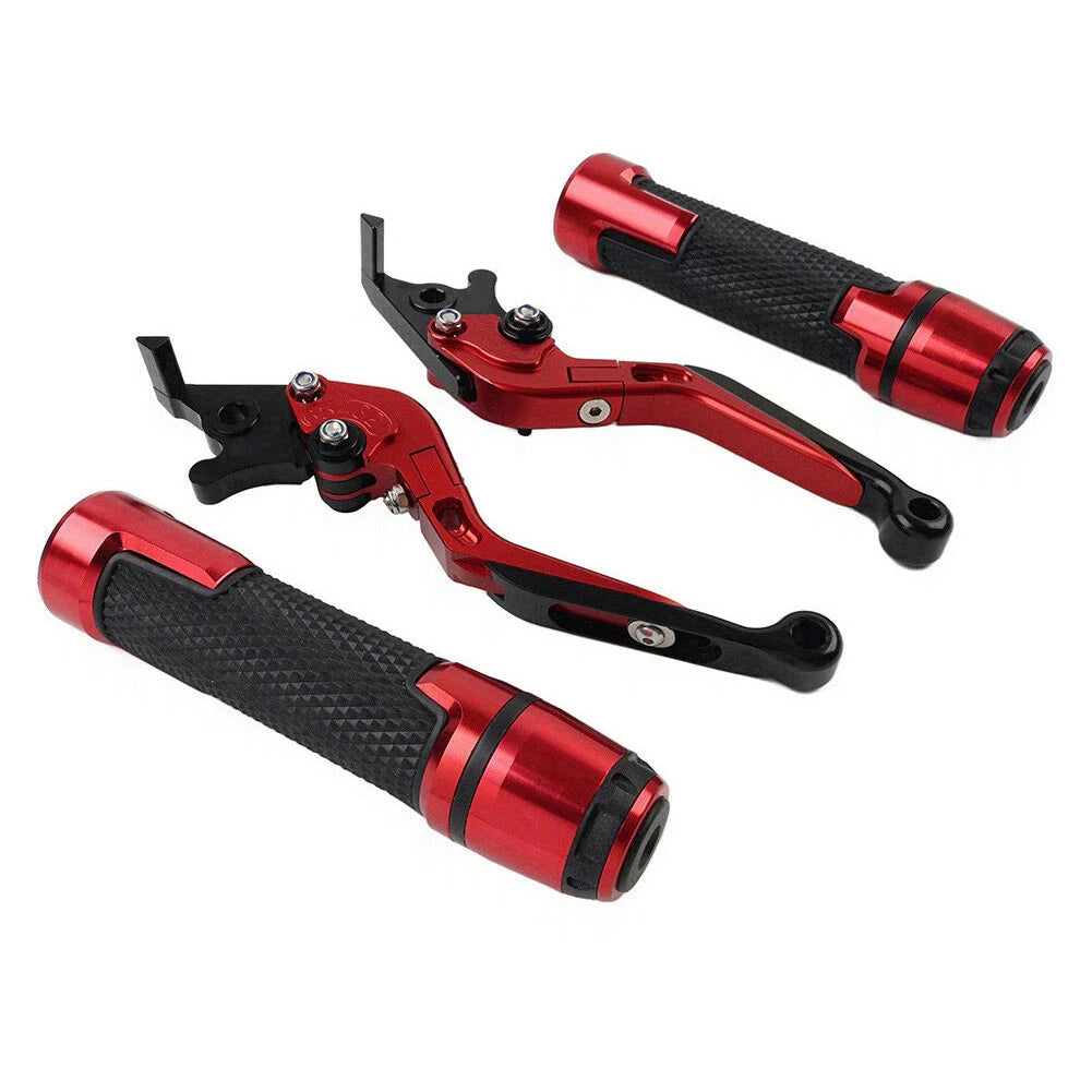 Red Extendable Brake Clutch Lever Grip Set for Yamaha YZF R1 R6S (2004-2023)