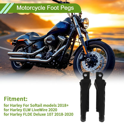 1 Pair Motorcycle Foot Pegs for Harley Softail (2018–Present) Matte Black