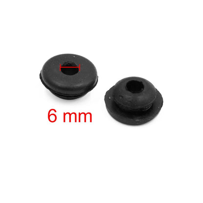 20pcs Black Rubber Shock Absorber Bushings for Car Motorcycle (6mm Hole)