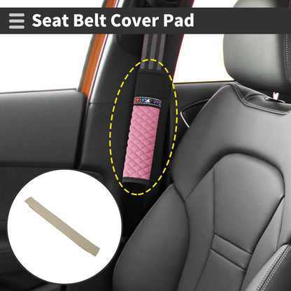 Beige Seat Belt Cover Pad for Pana Leather (1 Pcs)