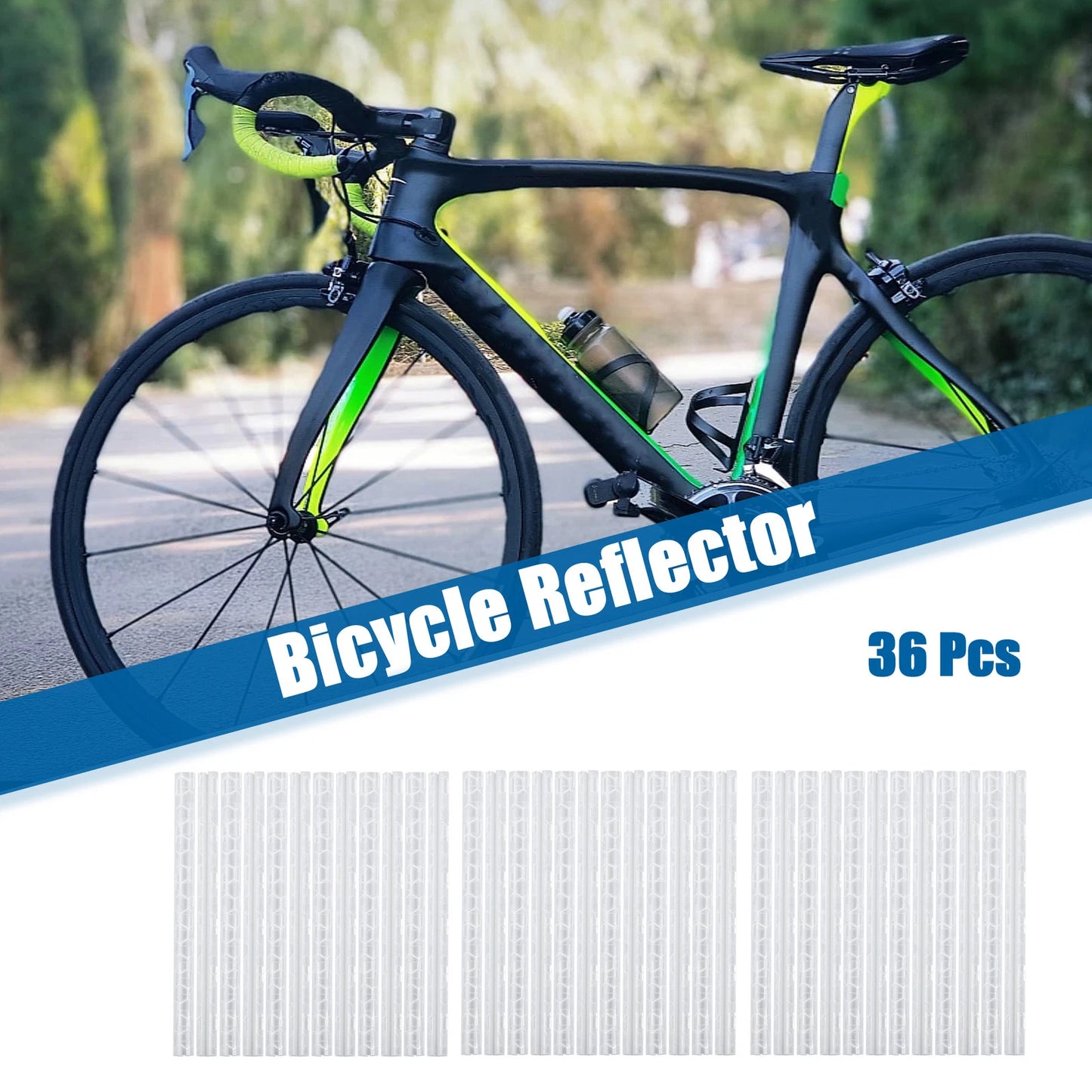 36 Pcs Reflective Bicycle Reflectors for Bike (ABS White)