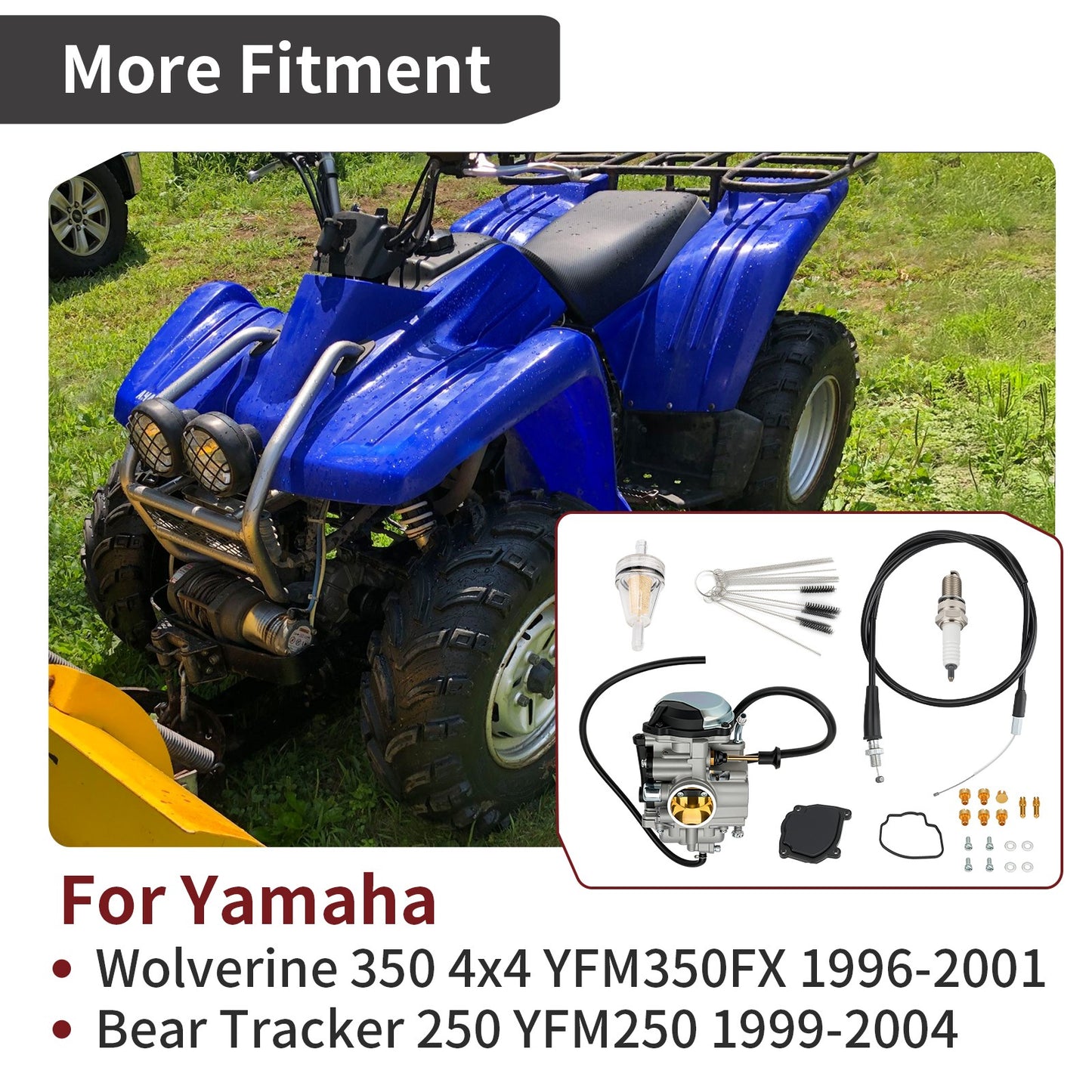 Throttle Cable for Yamaha Wolverine 350, BearTracker 250 (1995–2006)