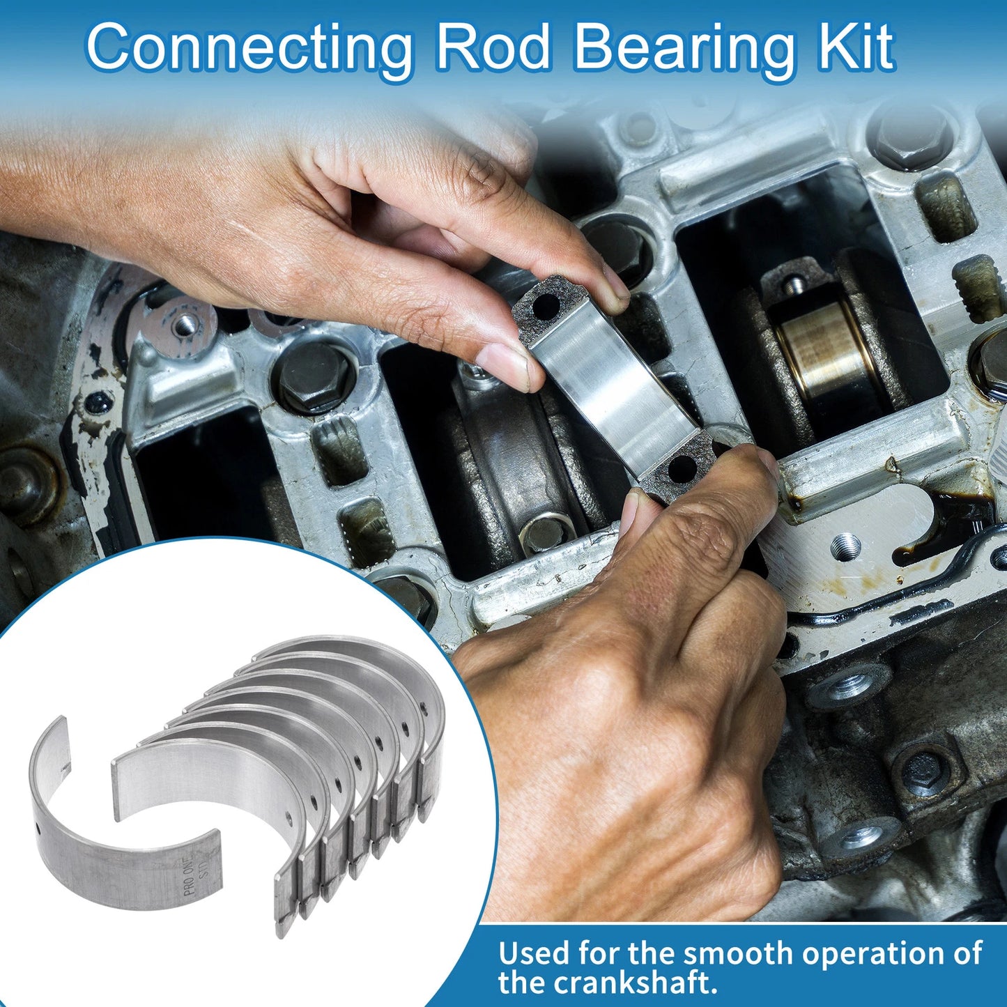 Set of 8 Connecting Rod Bearings for Nissan Sentra (No. 1211153Y00)