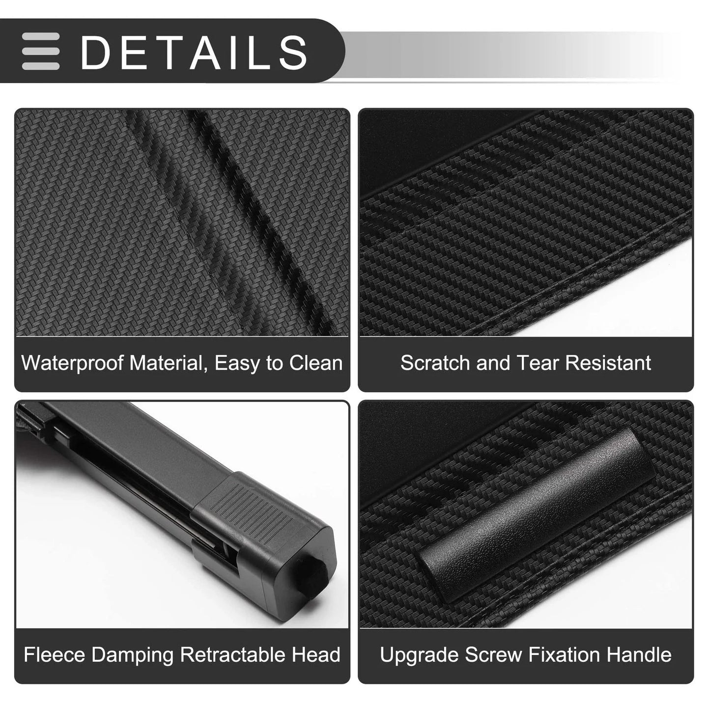 Retractable Cargo Cover for Dodge Caliber 2007-2012 Black Carbon Fiber