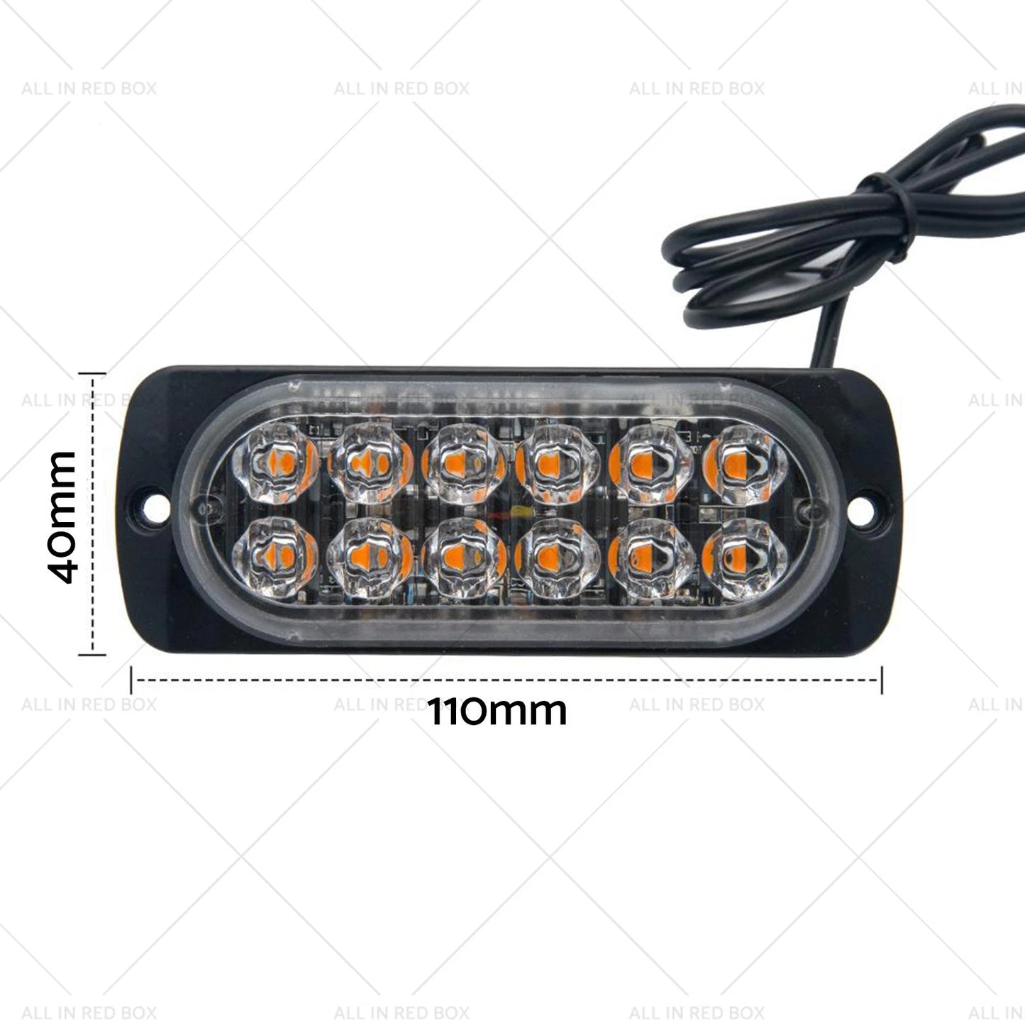 1 LED Emergency Flashing Warning Lights White Amber 12/24V