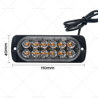 1 LED Emergency Flashing Warning Lights White Amber 12/24V