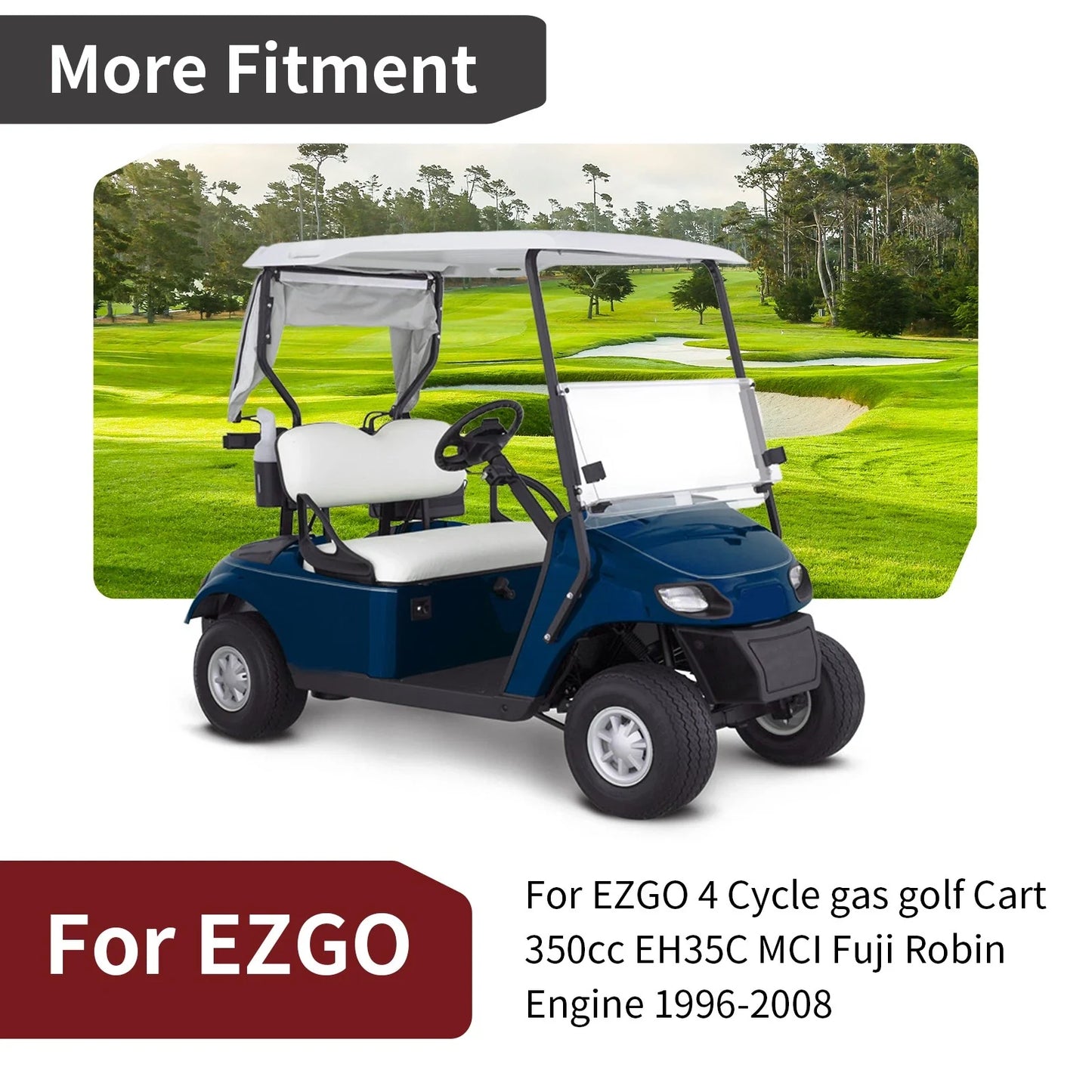 Gasket Piston Ring Rebuild Kit For EZGO Golf Cart Robin 350cc (1996–2008)