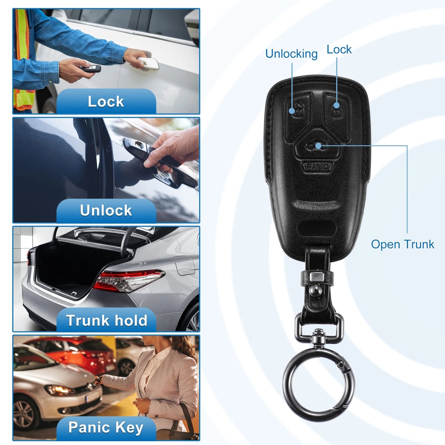 Key Fob Cover for Audi A3 A4 (2013–2020) - Leather Key Case Protector