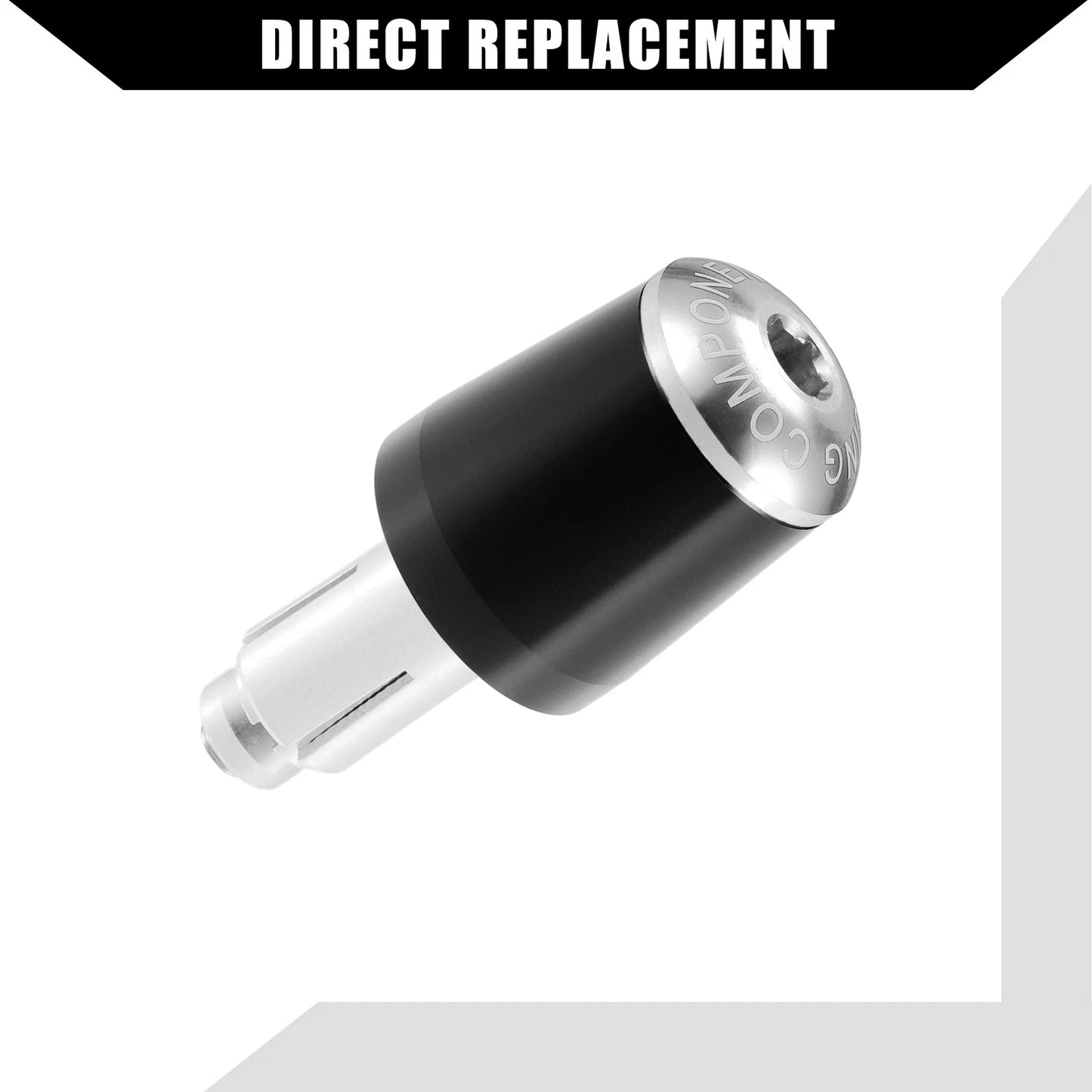 2X Handlebar End Plug Cap 7/8" for Honda Motorcycle  Black Silver